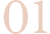 Number zero and one in pink.